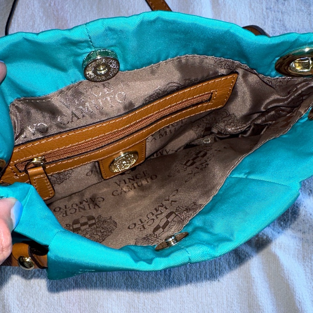 Vince Camuto Turquoise and Brown Crossbody purse - Picture 4 of 12